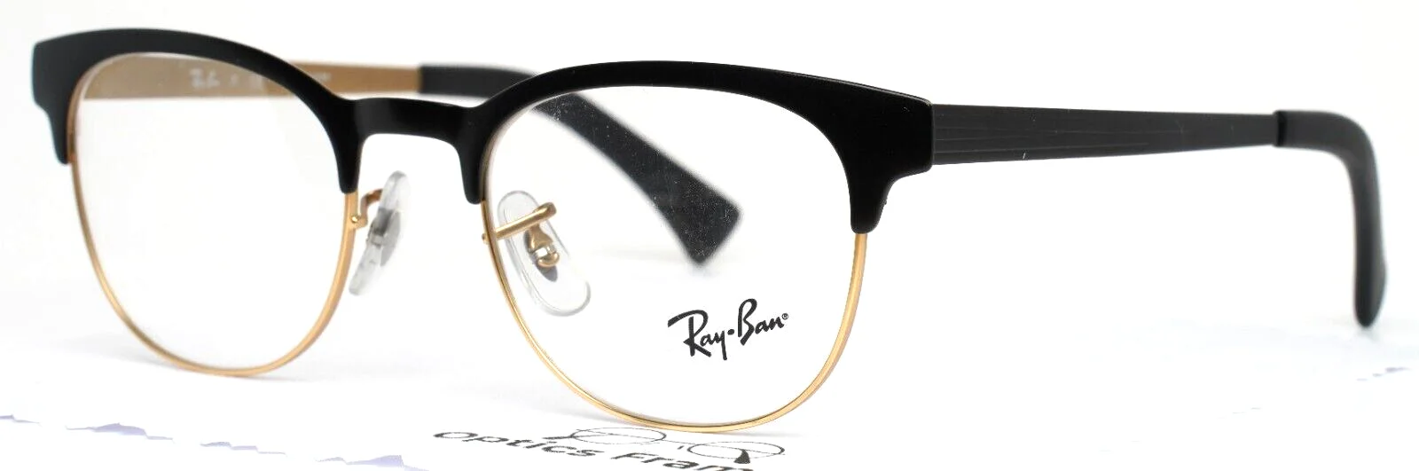 RAY BAN RB6317 2833 Black Gold Womens Round Full Rim Eyeglasses 49-20-140 B:40