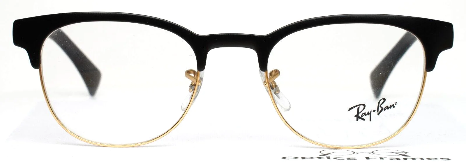 RAY BAN RB6317 2833 Black Gold Womens Round Full Rim Eyeglasses 49-20-140 B:40 2