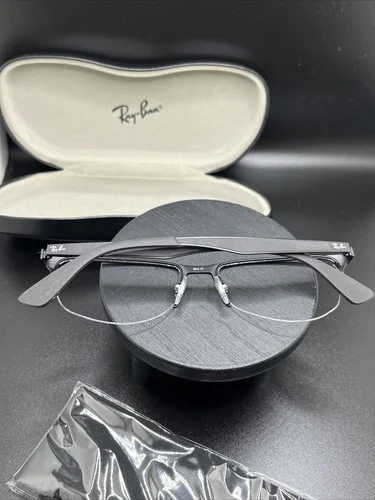 RAY-BAN RB6335 2503 Black Matte Half Rimless Eyeglasses Frame 54-17-145 3