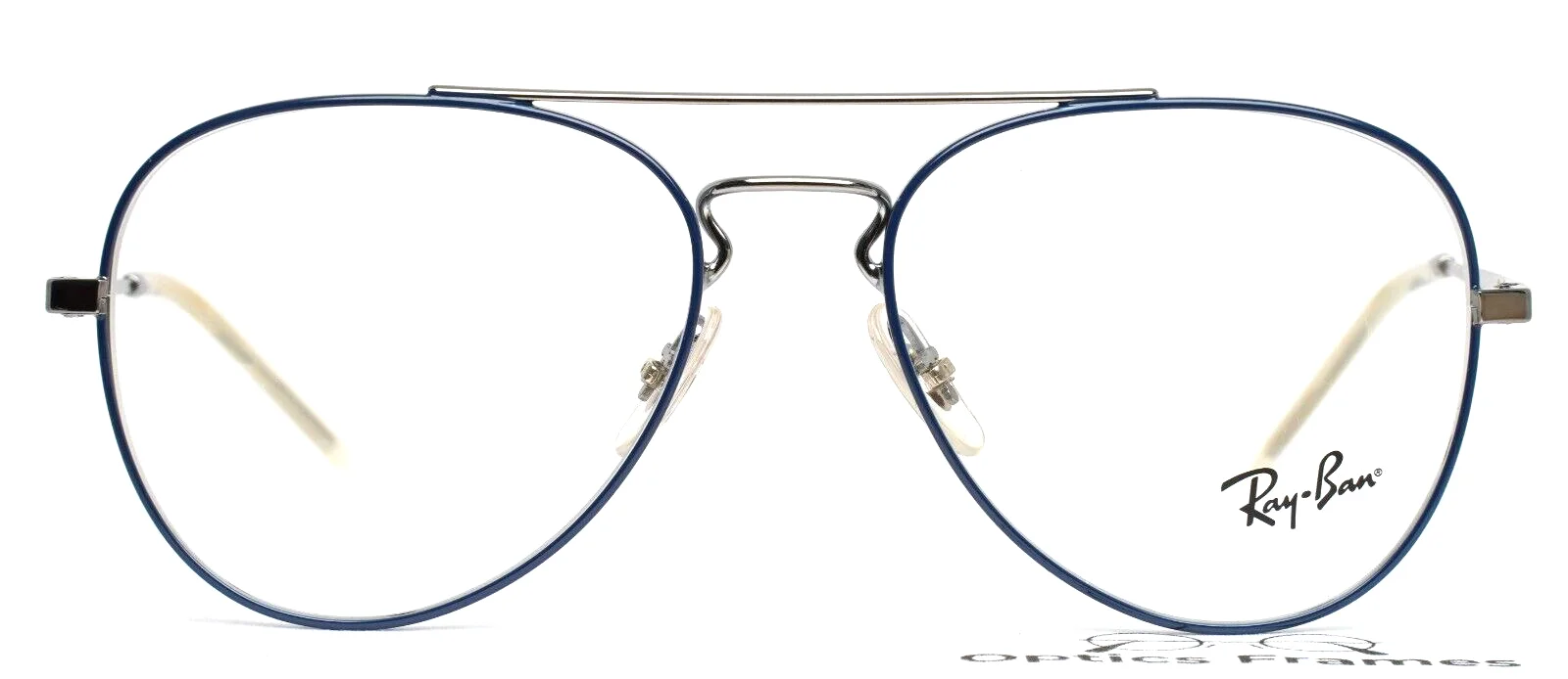 RAY BAN RB6413 2981 Polished Blue Silver Aviator Eyeglasses 54-17-140 B:48 2