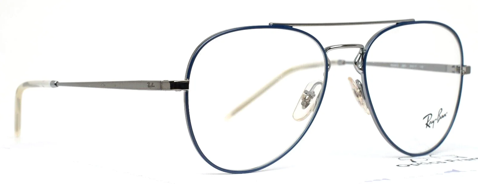 RAY BAN RB6413 2981 Polished Blue Silver Aviator Eyeglasses 54-17-140 B:48 3