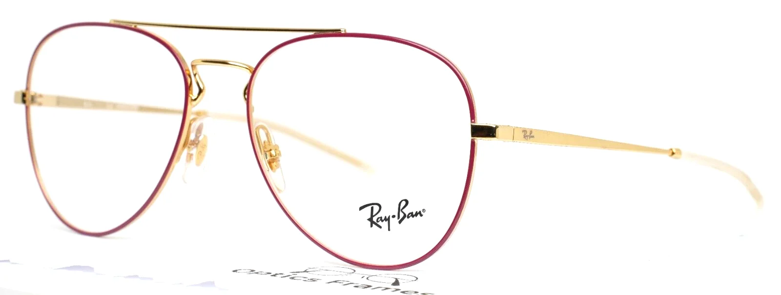 RAY BAN RB6413 2982 Bordeaux on Gold Aviator Womens Eyeglasses 54-17-140 B:48