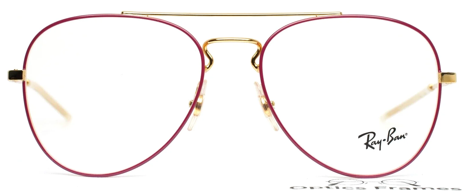 RAY BAN RB6413 2982 Bordeaux on Gold Aviator Womens Eyeglasses 54-17-140 B:48 2