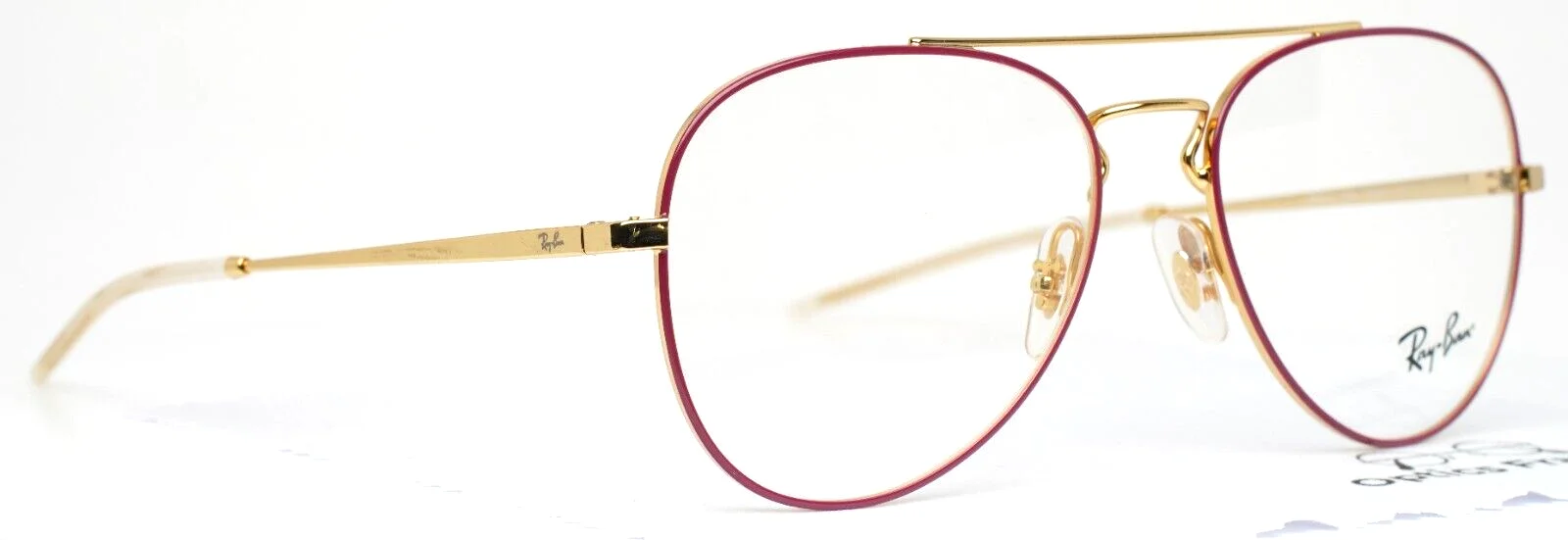 RAY BAN RB6413 2982 Bordeaux on Gold Aviator Womens Eyeglasses 54-17-140 B:48 3