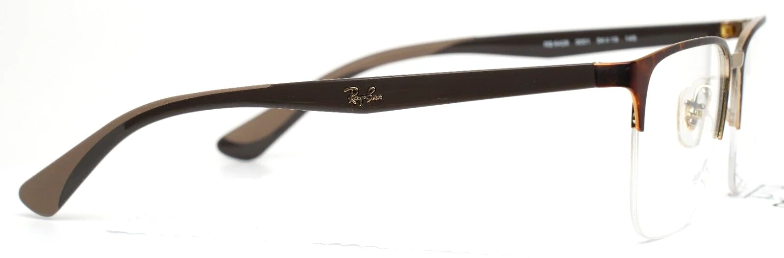 RAY BAN RB6428 3001 Brown Tortoise Unisex Square Eyeglasses 54-19-145 B:41 4