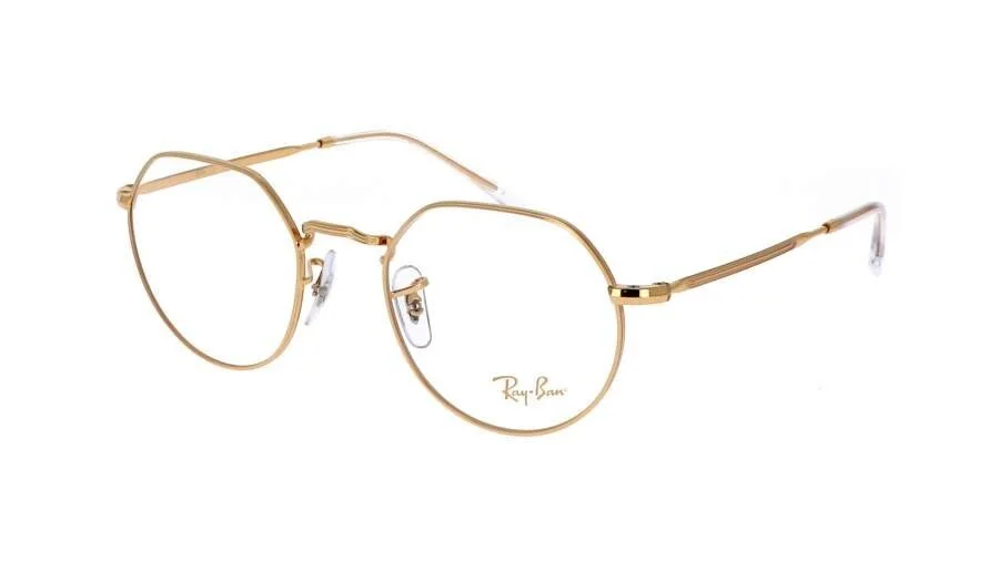 Ray-Ban RB6465 JACK 3086 Hexagonal Gold Eyeglasses Authentic