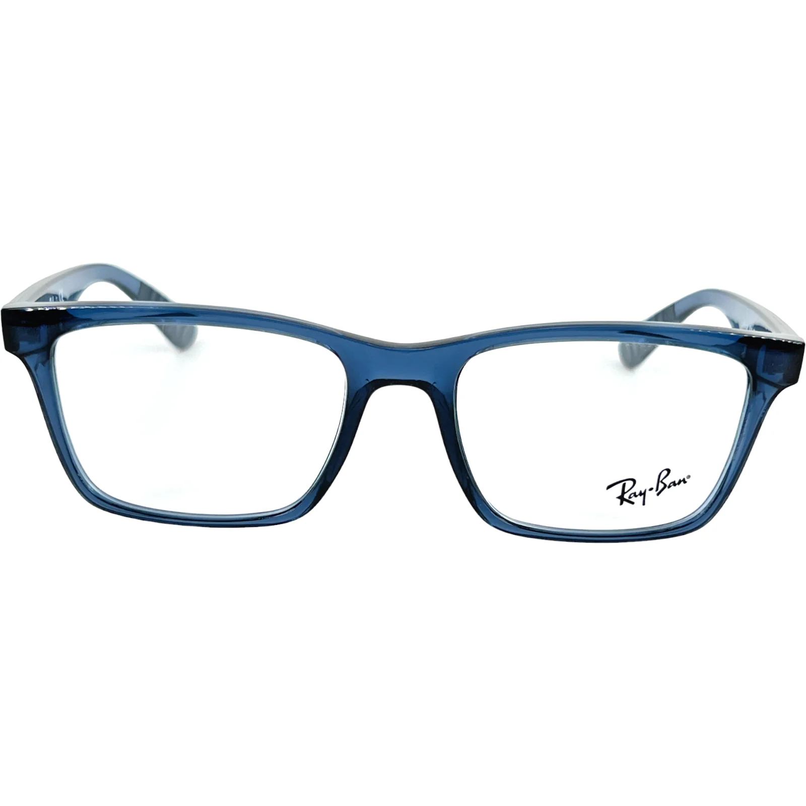RAY BAN RB7025 5719 Grey Blue Mens Rectangle Full Rim Eyeglasses 53-17-145 B:38 2
