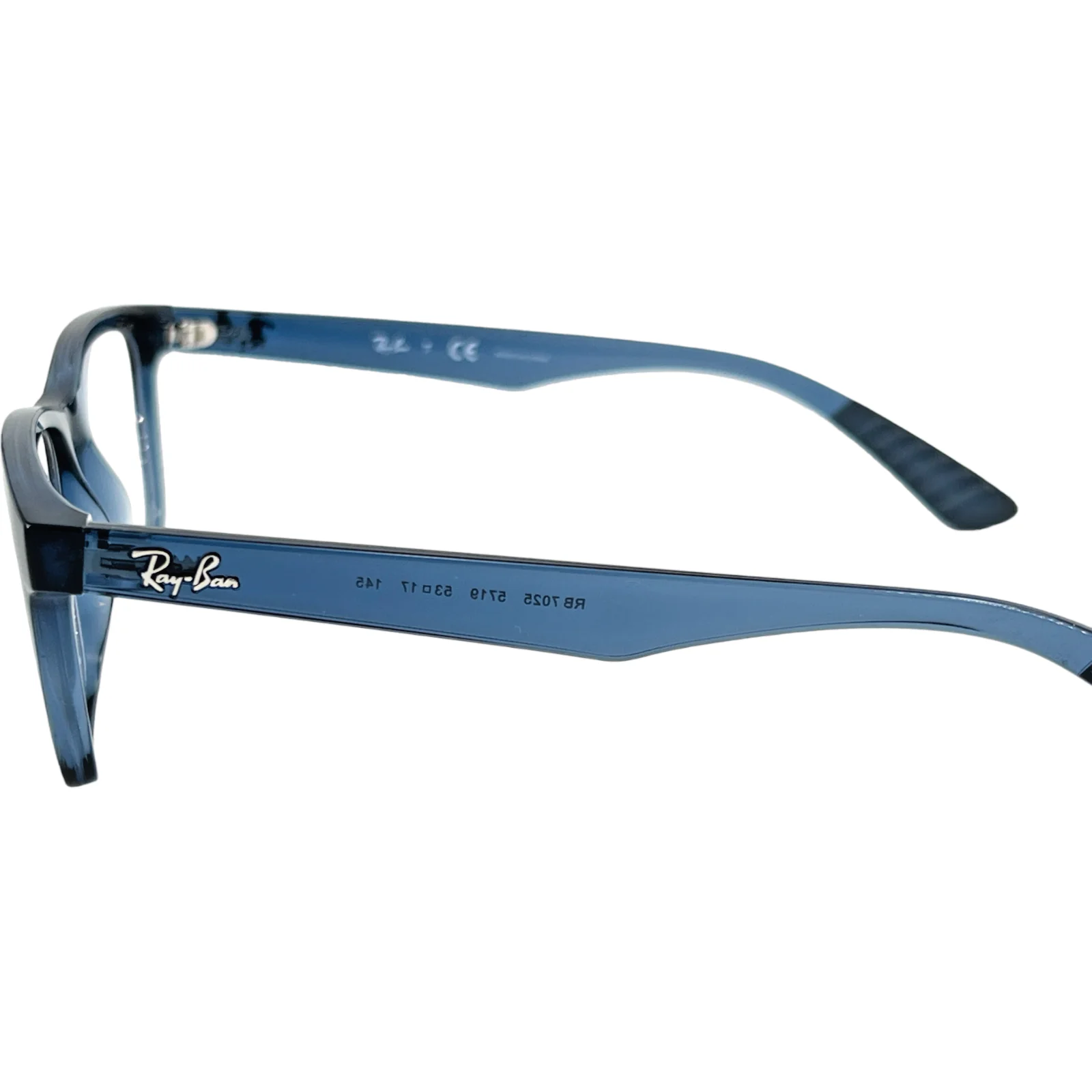 RAY BAN RB7025 5719 Grey Blue Mens Rectangle Full Rim Eyeglasses 53-17-145 B:38 3