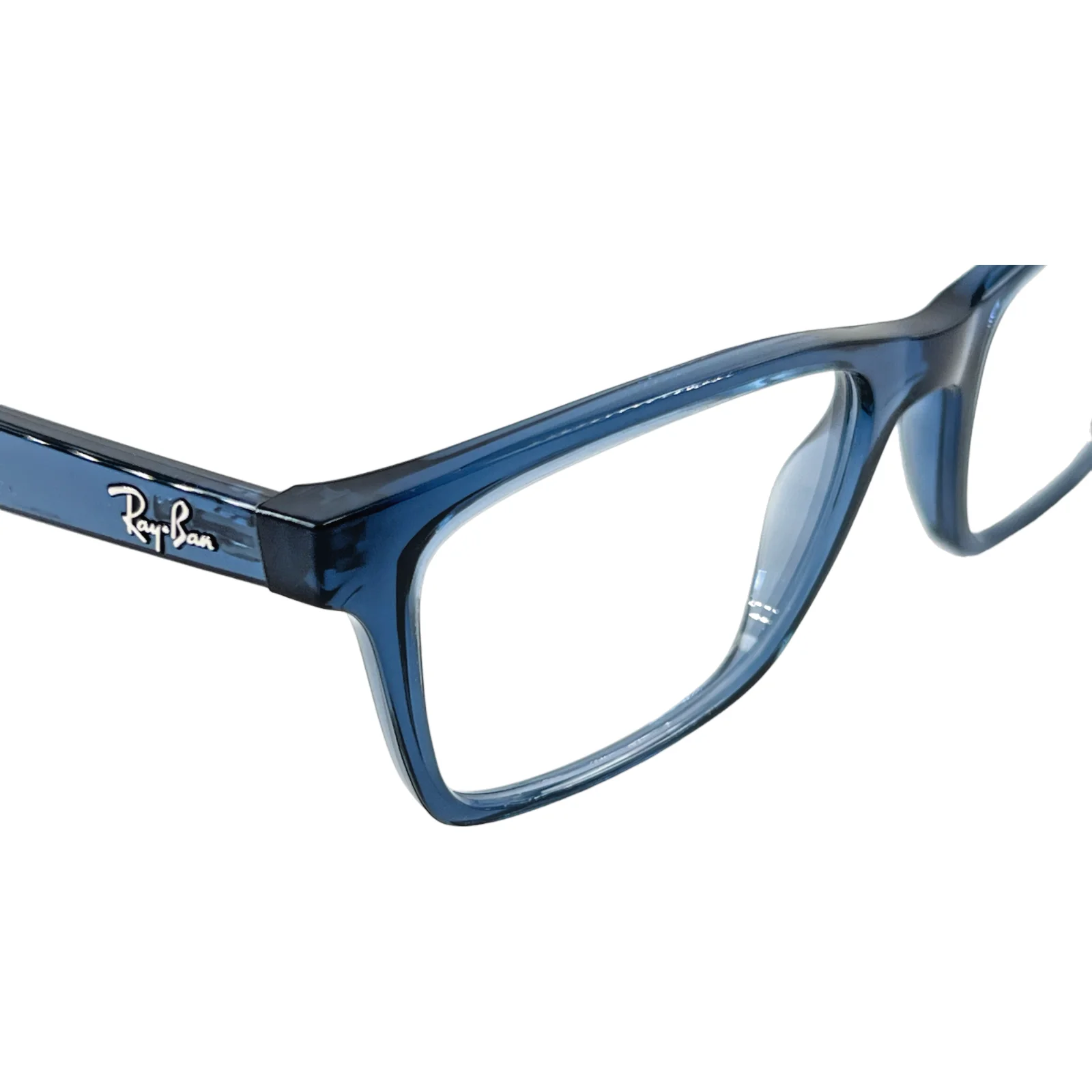 RAY BAN RB7025 5719 Grey Blue Mens Rectangle Full Rim Eyeglasses 53-17-145 B:38 4