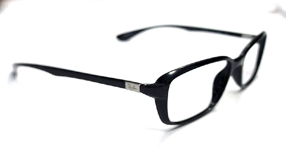 Ray Ban RB7037 5206 Liteforce Black Rectangle Eyeglasses 53-17 145 3