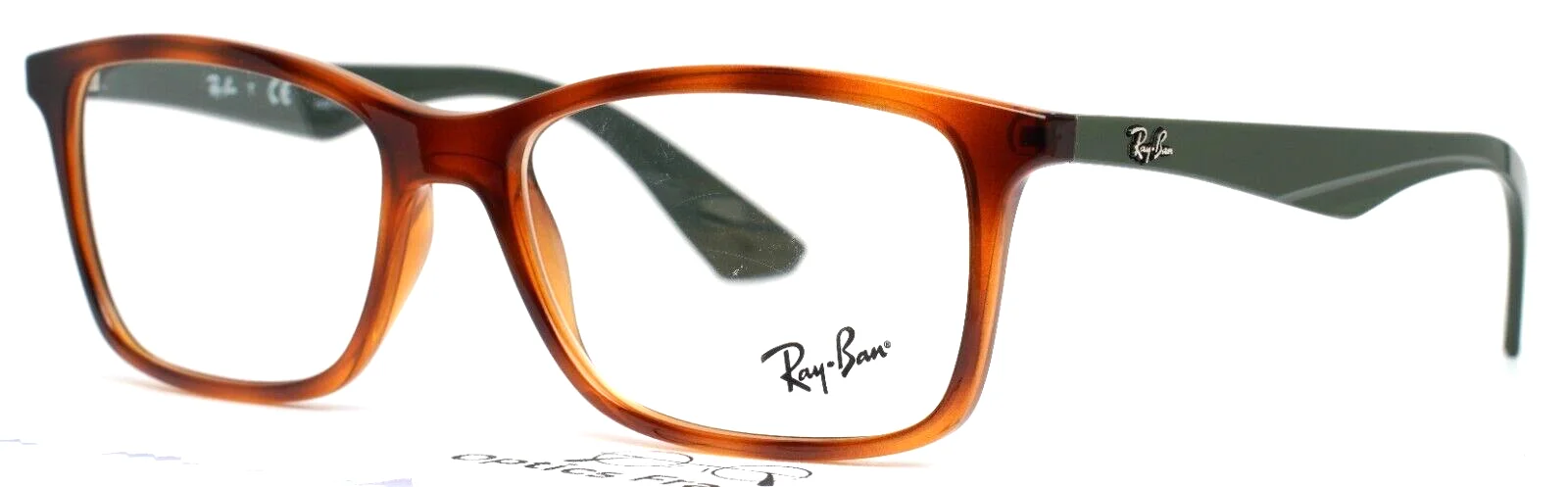 RAY BAN RB7047 5990 Tortoise Unisex Rectangle Full Rim Eyeglasses 56-17-145 B:38