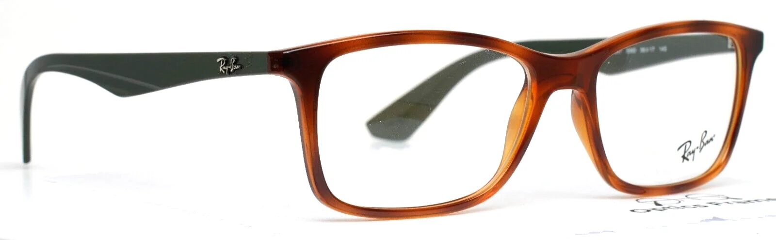 RAY BAN RB7047 5990 Tortoise Unisex Rectangle Full Rim Eyeglasses 56-17-145 B:38 3