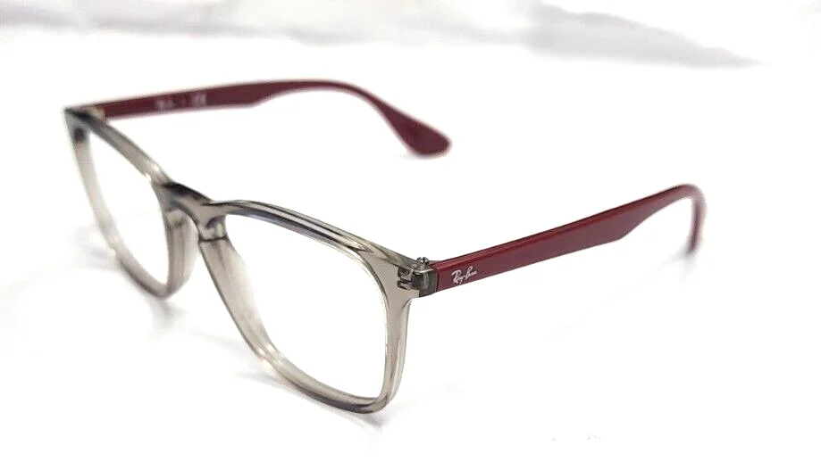 Ray Ban RB7074 8083 Gray Red Square Eyeglasses Frames 52-18 145