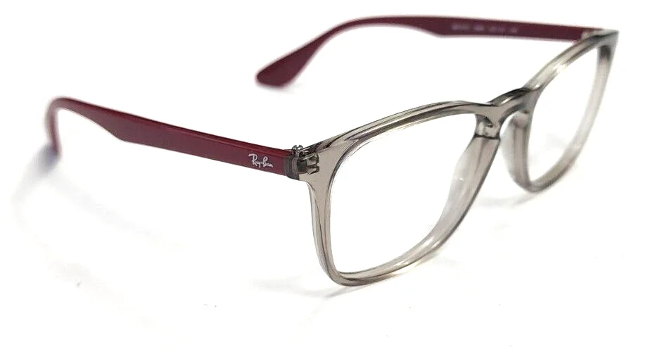 Ray Ban RB7074 8083 Gray Red Square Eyeglasses Frames 52-18 145 3
