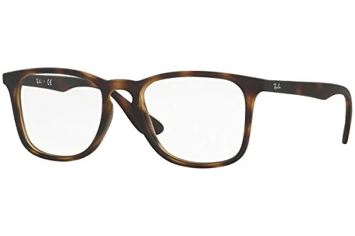 Ray-Ban RB7074 Unisex Matte Black Rubber Frames Square Eyeglasses 52-18-145