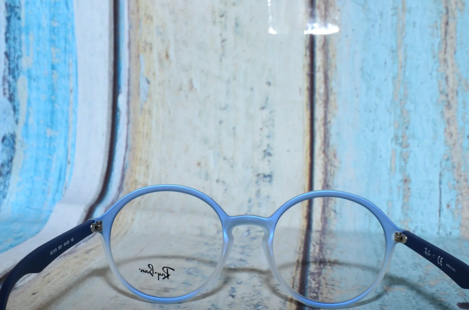 Ray-Ban RB7075 5601 Round Matte Blue Unisex Eyeglasses 49mm 4