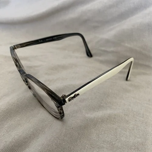 Ray-Ban RB7151 5801 50 Eyeglasses Hexagonal Optics Polished Striped Blue Gray 2