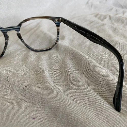 Ray-Ban RB7151 5801 50 Eyeglasses Hexagonal Optics Polished Striped Blue Gray 4