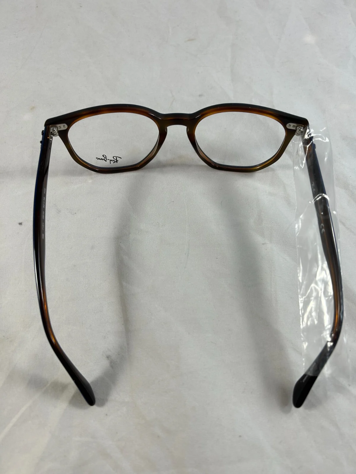 Ray-Ban RB7151 5910 Hexagonal Eyeglasses Blue Havana Red 52mm Option To Add RX 4