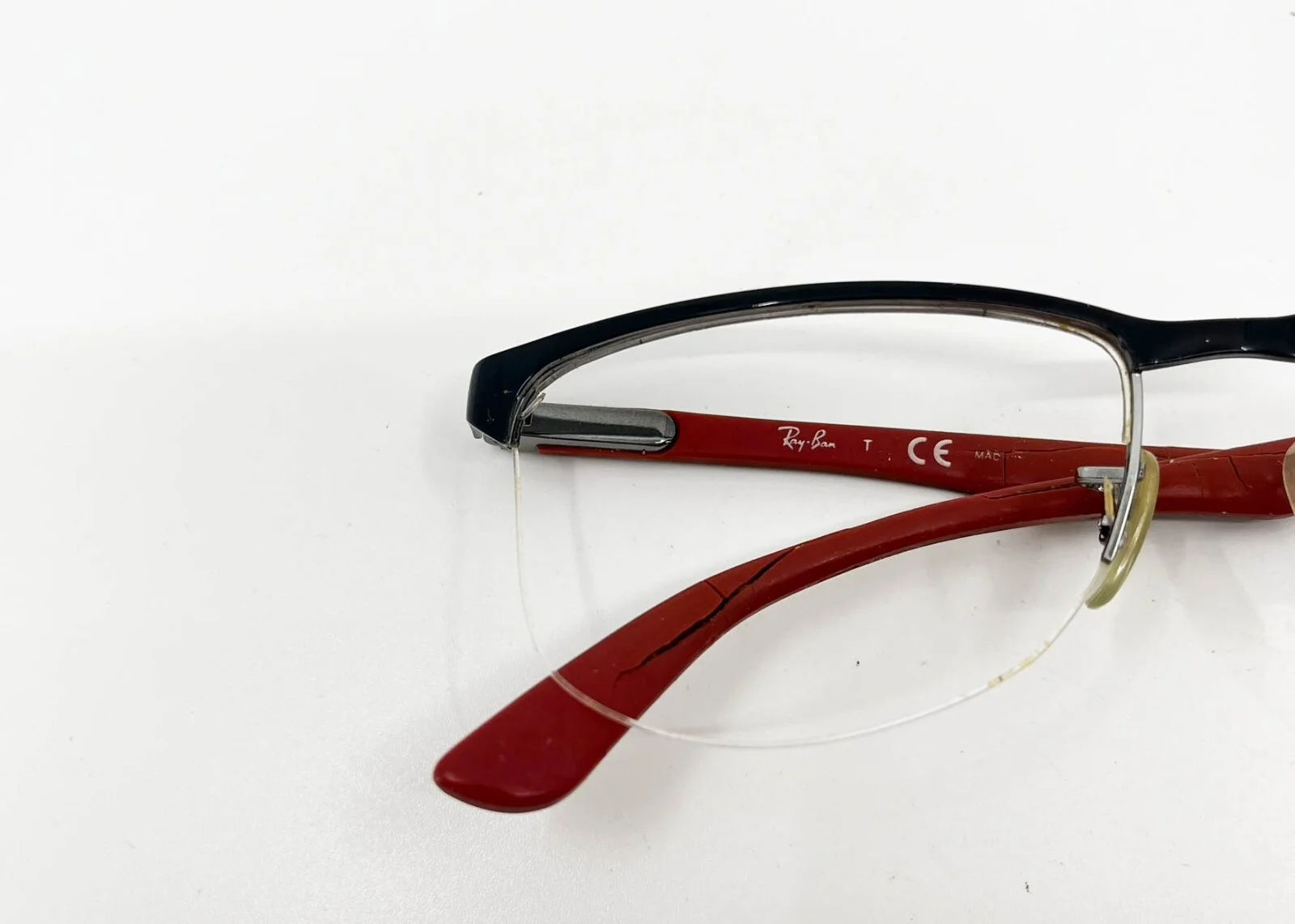 Ray-Ban RB8411 2509 Eyeglasses Frames Black Red Carbon Fiber 56-17 140 3623 2