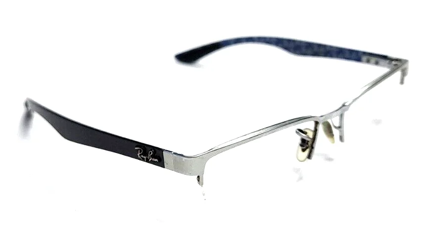 Ray Ban RB8412 2502 Silver Blue Carbon Fiber Eyeglasses Frame 52-17 145 READ 3