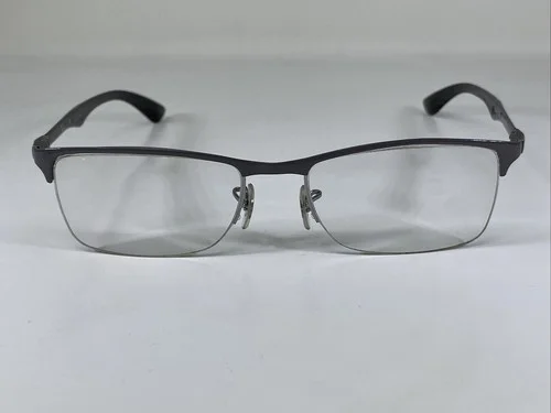 RAY-BAN RB8413 2893 Carbon Tech Gray Half Rimless Eyeglasses Frame 54-18-145 2