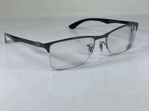 RAY-BAN RB8413 2893 Carbon Tech Gray Half Rimless Eyeglasses Frame 54-18-145 3