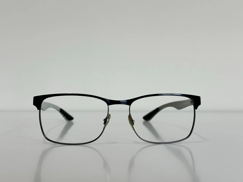 Ray Ban RB8416 Optics Eyeglasses Black Carbon Fiber Gold Retro 55-17 145 39.5 2