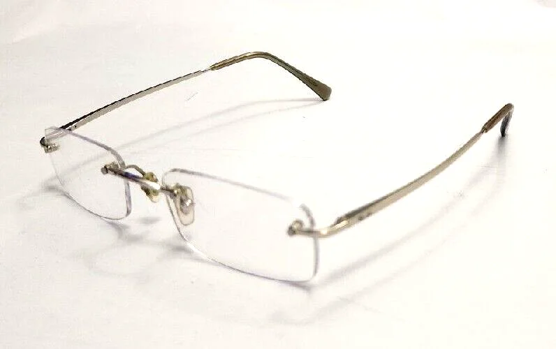 Ray Ban RB8501 1002 Gunmetal Rimless Eyeglasses *Frame 50-17 135 *No Lenses VG