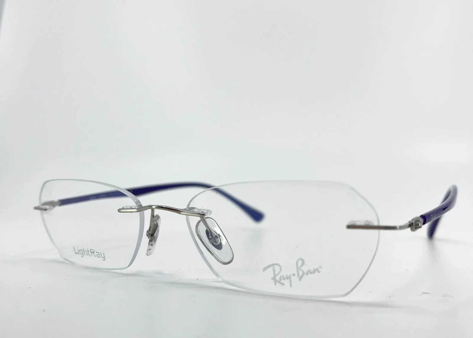Ray-Ban RB8703 1002 Purple Rimless LightRay Eyeglasses 50-16-140 2986