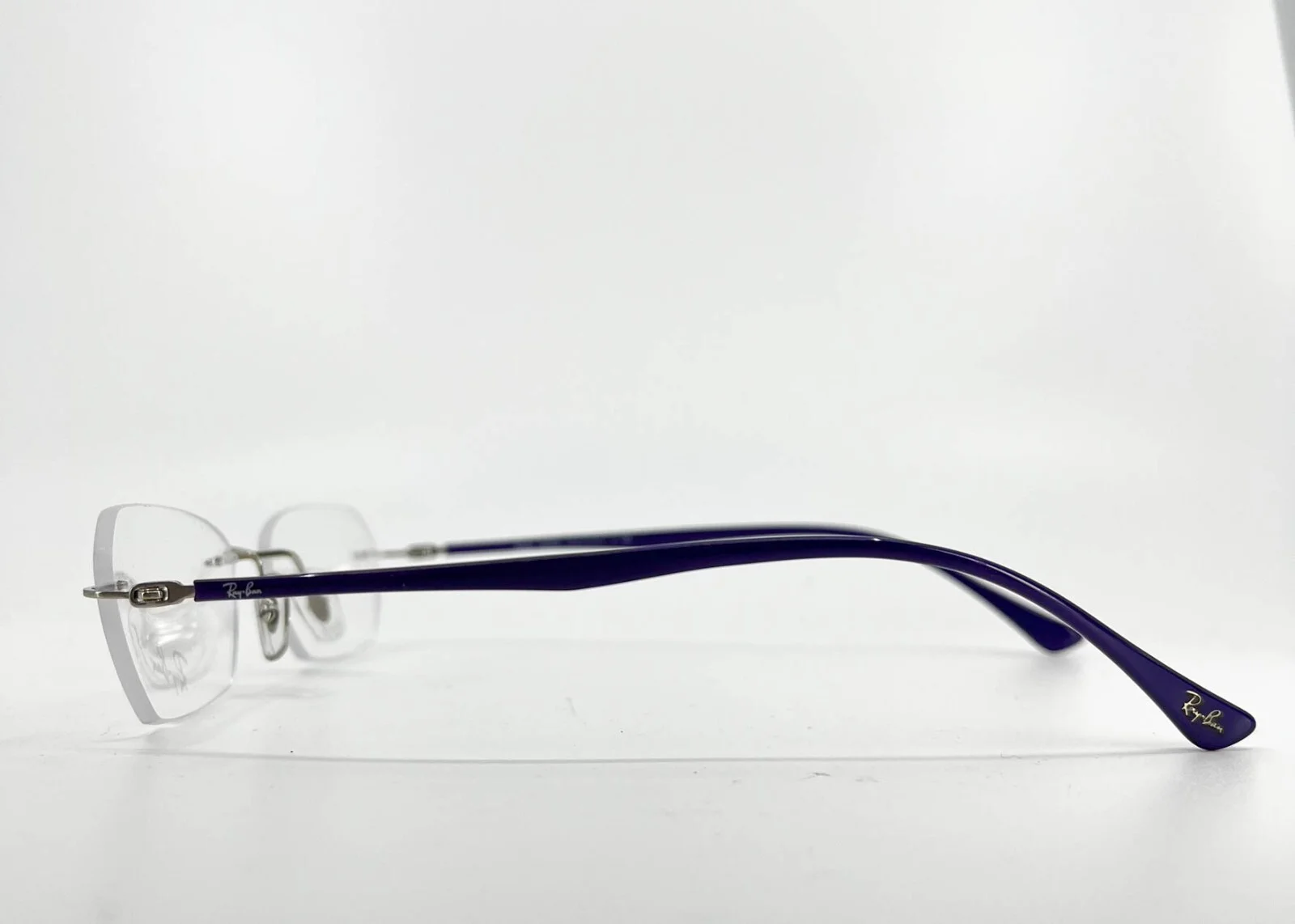 Ray-Ban RB8703 1002 Purple Rimless LightRay Eyeglasses 50-16-140 2986 3