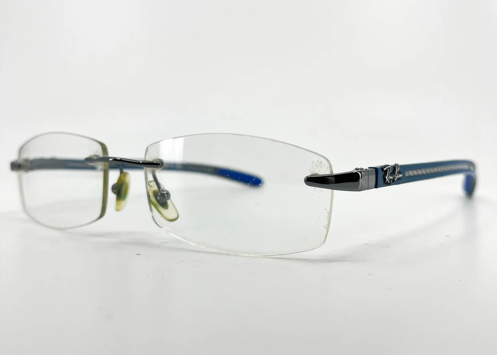 Ray-Ban RB8704 1000 LightRay Gunmetal Blue Rimless Eyeglasses 3937 2