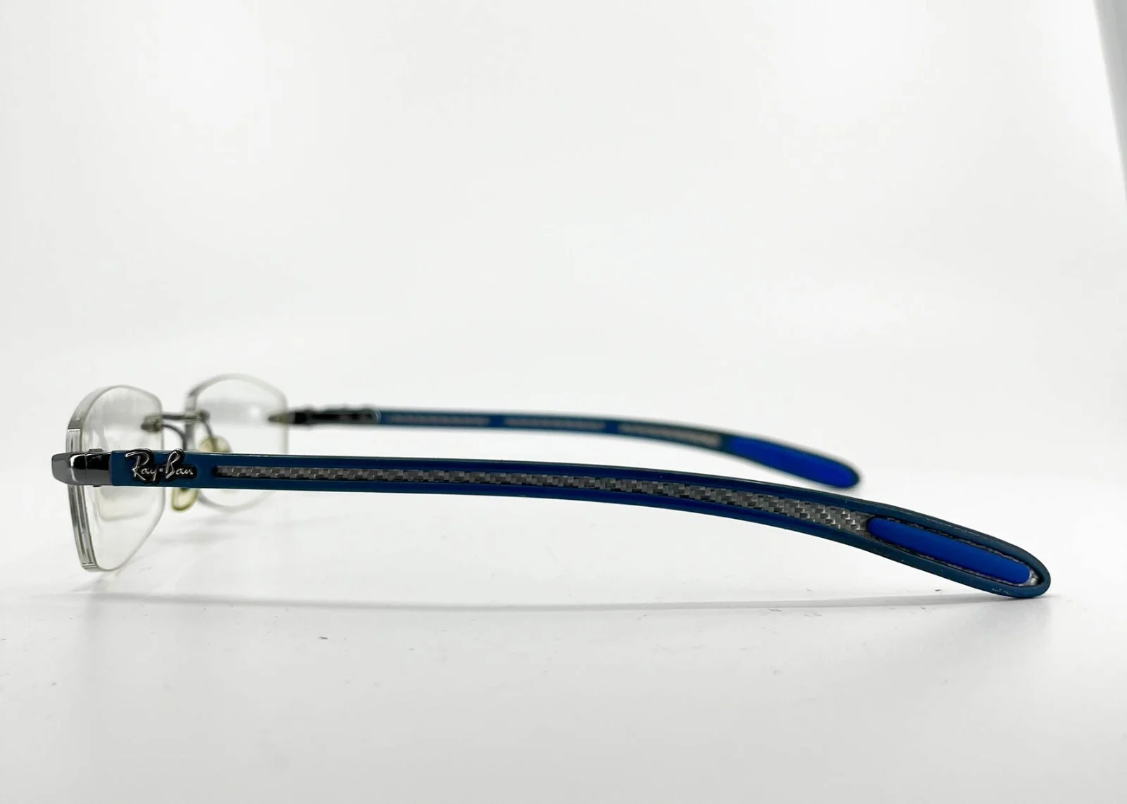Ray-Ban RB8704 1000 LightRay Gunmetal Blue Rimless Eyeglasses 3937 3