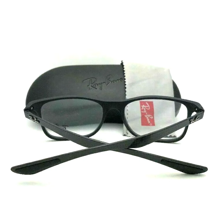 Ray Ban RB8903 5263 Black Square Carbon Fiber Eyeglasses 55-18 145 Crack Tip 4