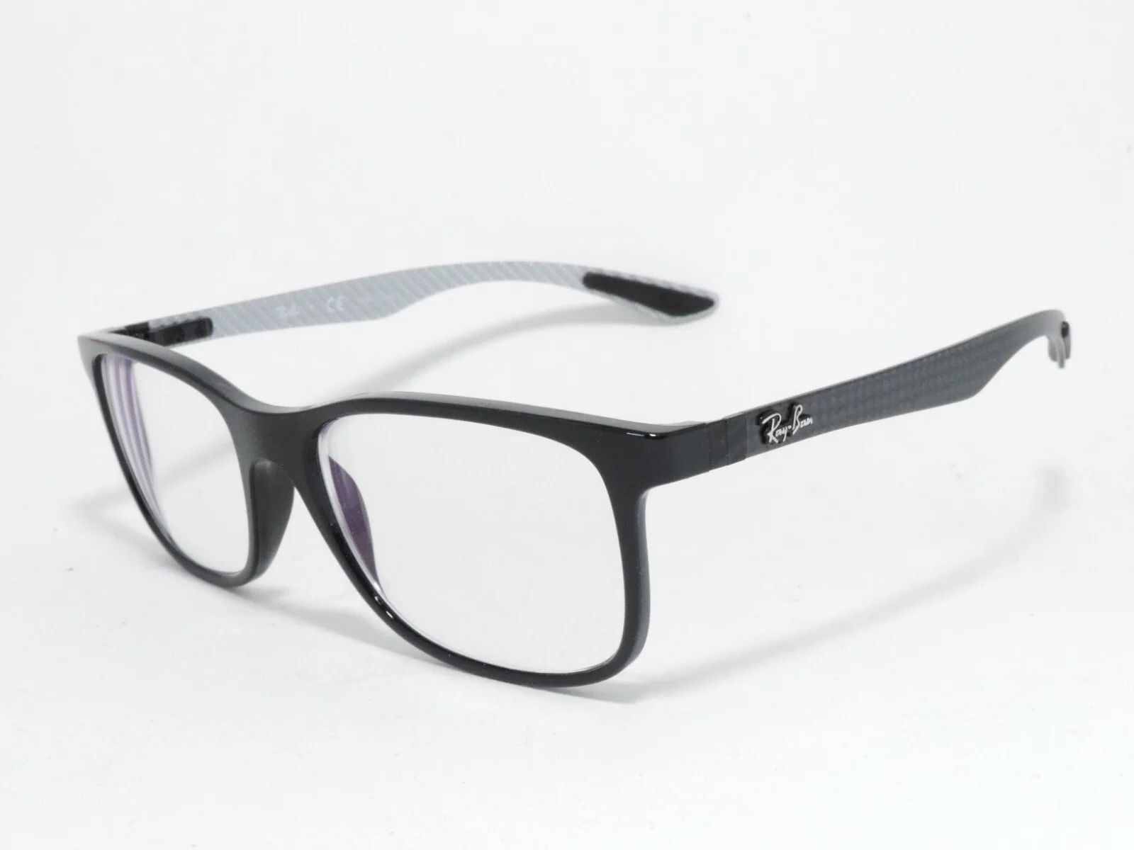 RAY-BAN RB8903 FULL RIM RECTANGLE CARBON FIBRE EYEGLASS FRAMES 5681 BLACK 55-18 2