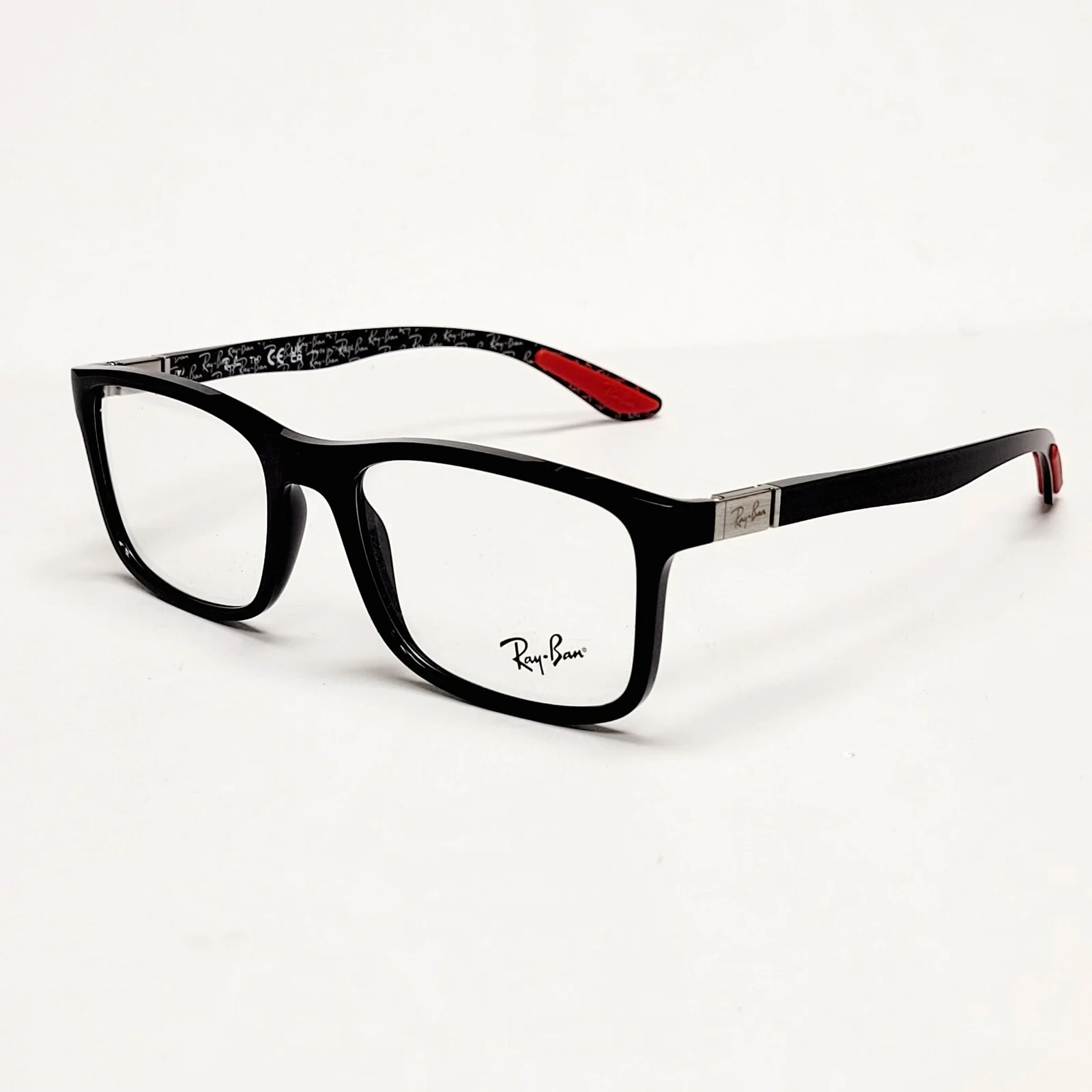 Ray Ban RB8908 Eyeglass Frames Rectangle Full Rim Eyewear Black Red 53-18 145 mm 2