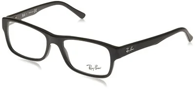 Ray-Ban RX5268 Rectangular Eyeglass Frames, Matte Black/Demo Lens