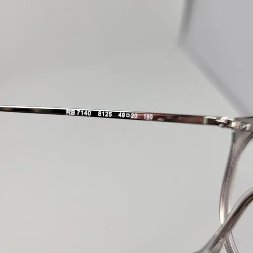 Ray Ban Rx7140 8125 Transparent Gray Phantos Full Rim Eyeglass Frames 49-20-150 2
