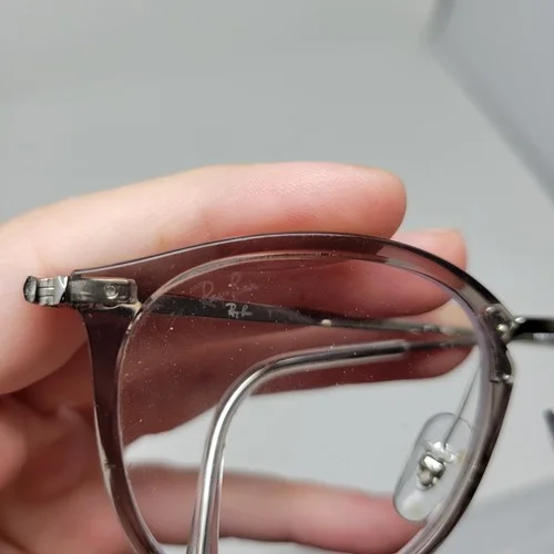 Ray Ban Rx7140 8125 Transparent Gray Phantos Full Rim Eyeglass Frames 49-20-150 4