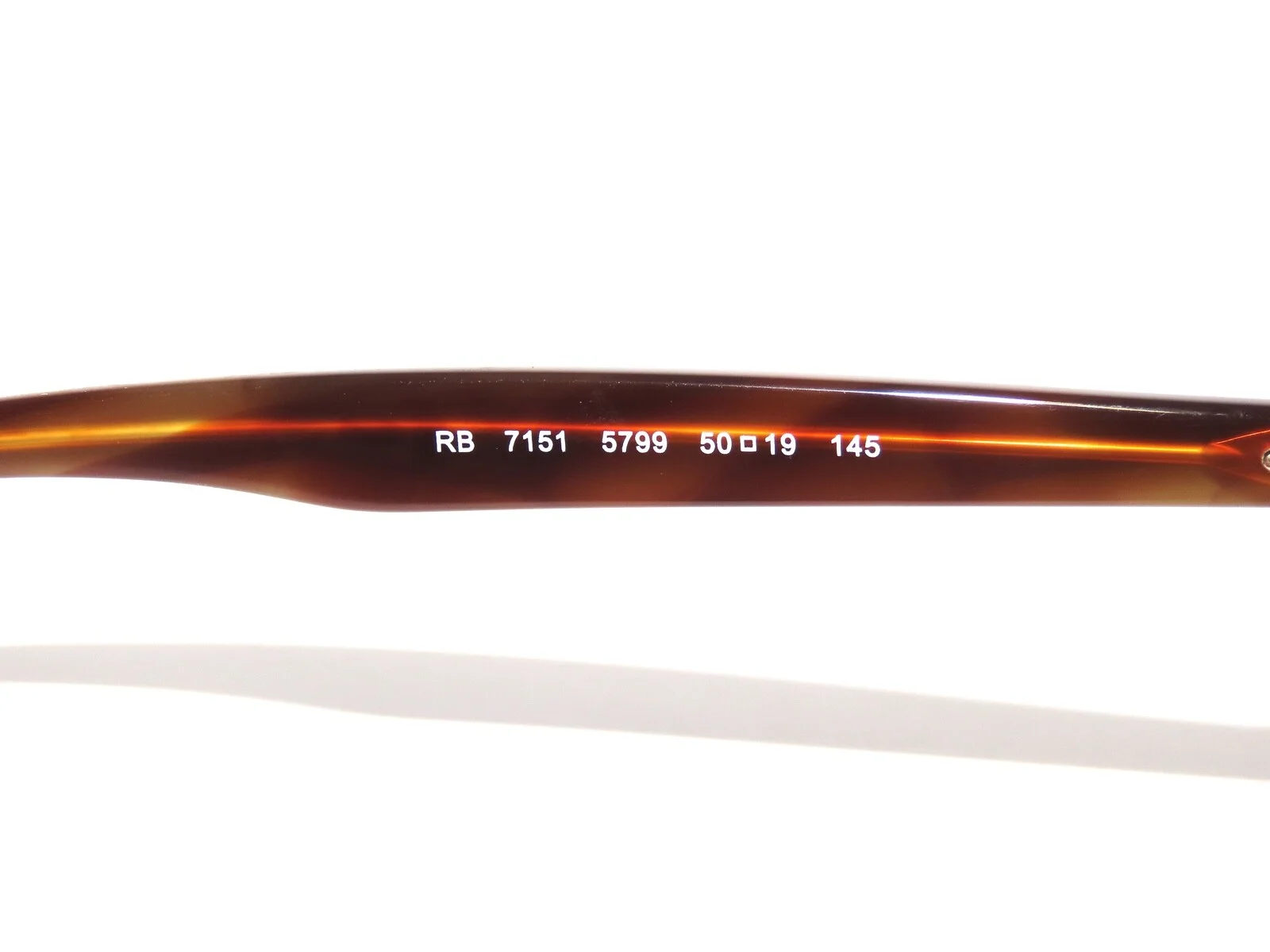 Ray Ban RX7151 5799 50 Hexagonal Brown Striped Blue Eyeglasses Rayban 7151 4