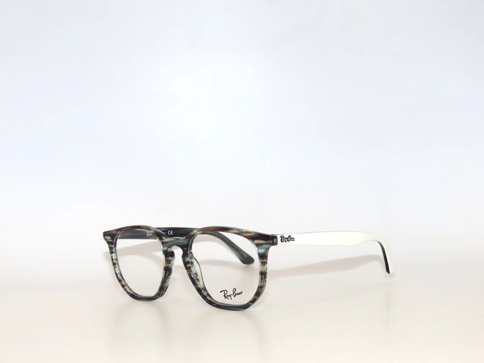 Ray Ban RX7151 5801 50 Hexagonal Blue Striped Gray Eyeglasses Rayban 7151