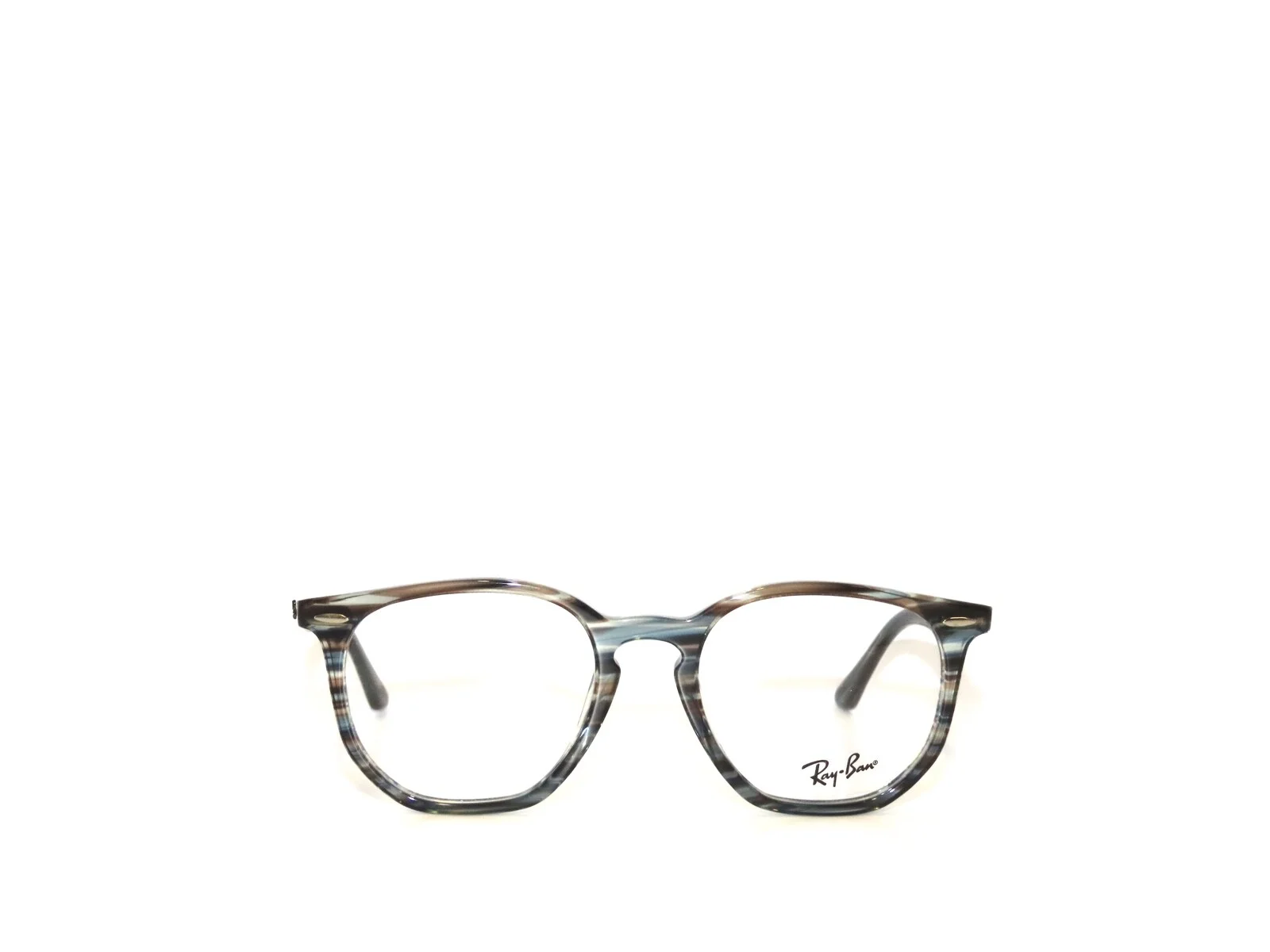 Ray Ban RX7151 5801 50 Hexagonal Blue Striped Gray Eyeglasses Rayban 7151 2