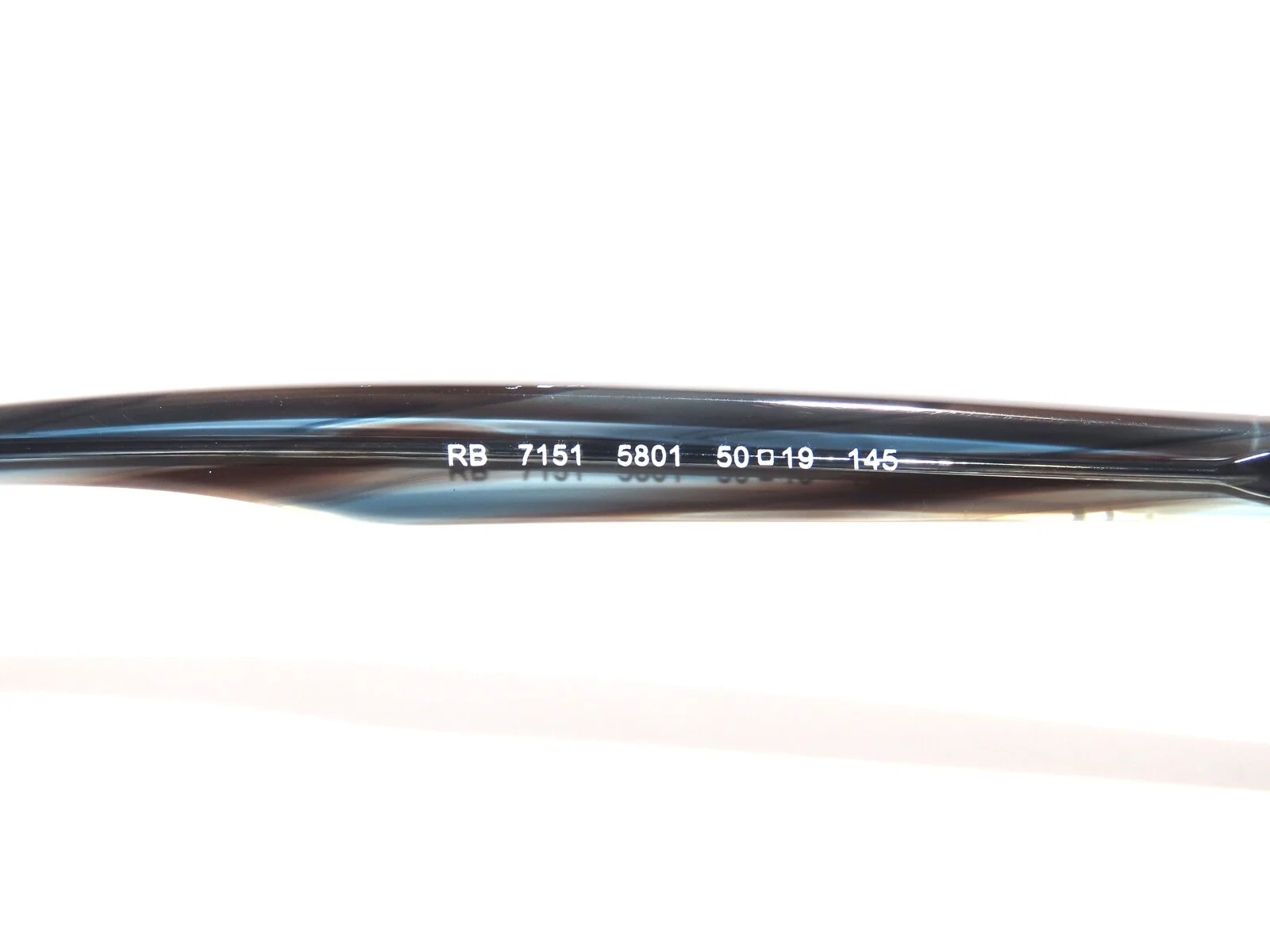 Ray Ban RX7151 5801 50 Hexagonal Blue Striped Gray Eyeglasses Rayban 7151 4