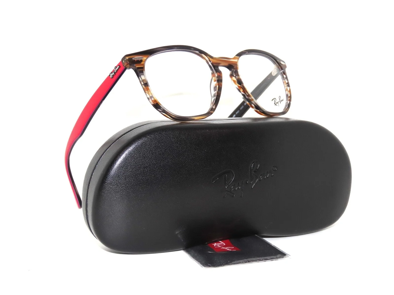 Ray Ban RX7151 5802 50 Hexagonal Brown Striped Gray Eyeglasses Rayban 7151 2