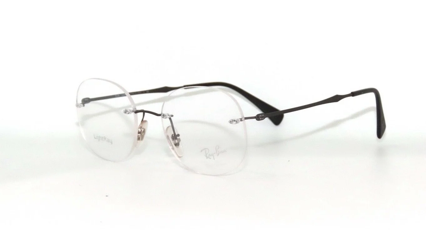Ray Ban RX8747 1128 48 Matte Gunmetal Rimless Eyeglasses Rayban 8747 2