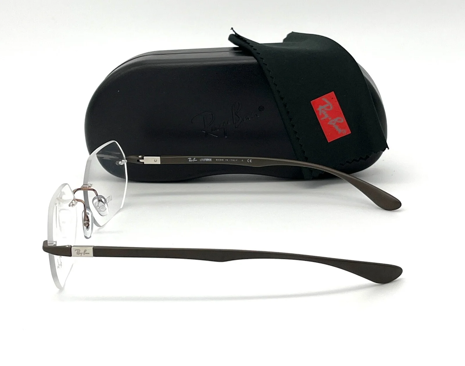 Ray Ban RX8765 1131 Light Brown / Demo Lens 53mm Rimless Eyeglasses RB8765 3