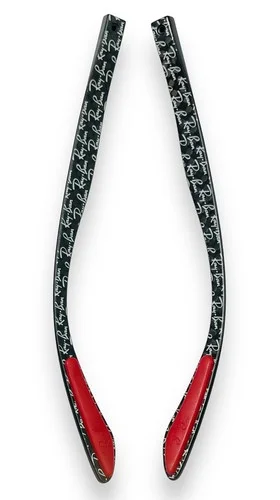 Ray Ban RX8906 Eyeglasses Carbon Fibre Black Red Replacement Temple Arms OEM New 4