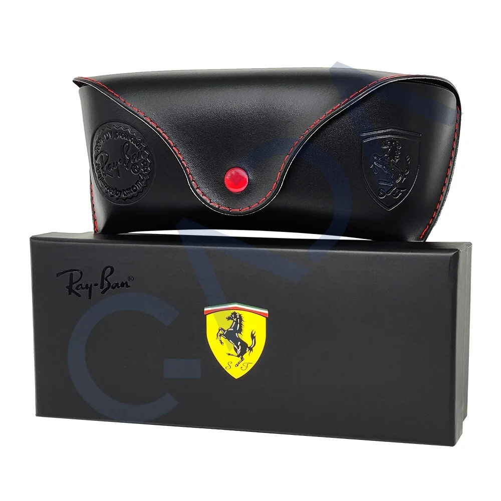 Ray ban w/ Ferrari Logo Leather Pouch Universal Sunglasses Case, Cloth & GiftBox