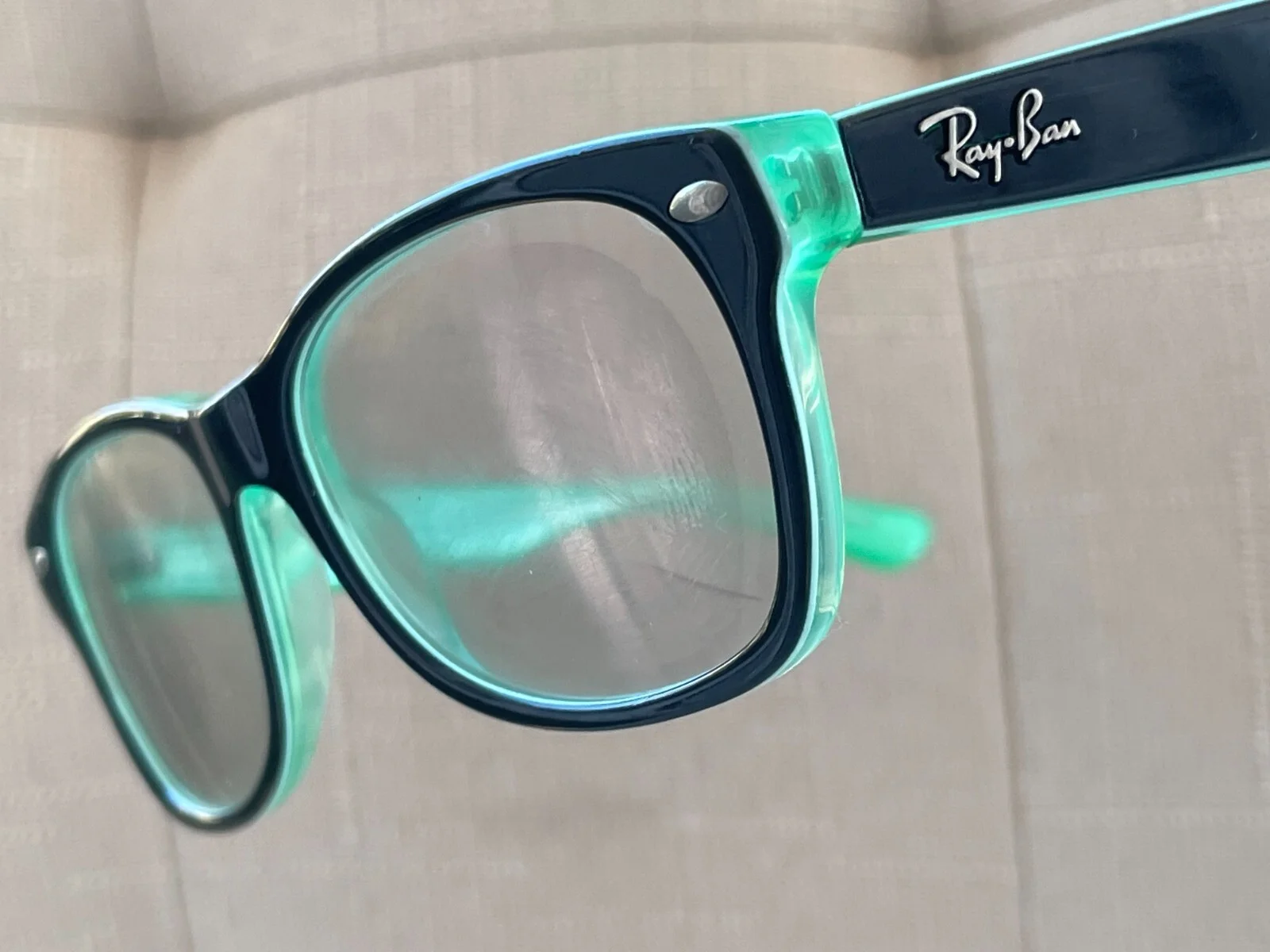 Ray-Ban Women Eyeglasses Black/Green Tone RB1528 for small face 48[]16 130