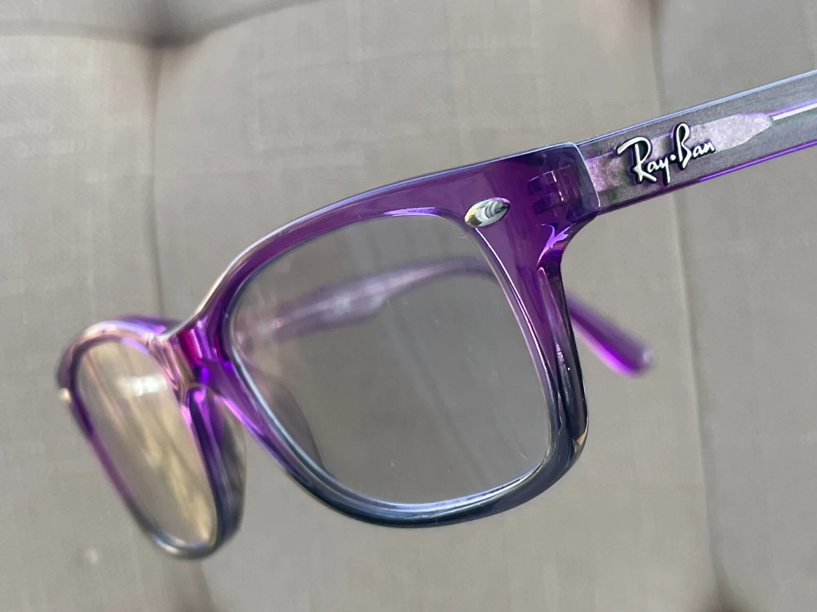Ray-Ban Women Eyeglasses Frame for Small Face Purple/Gray Glasses RB1531 2